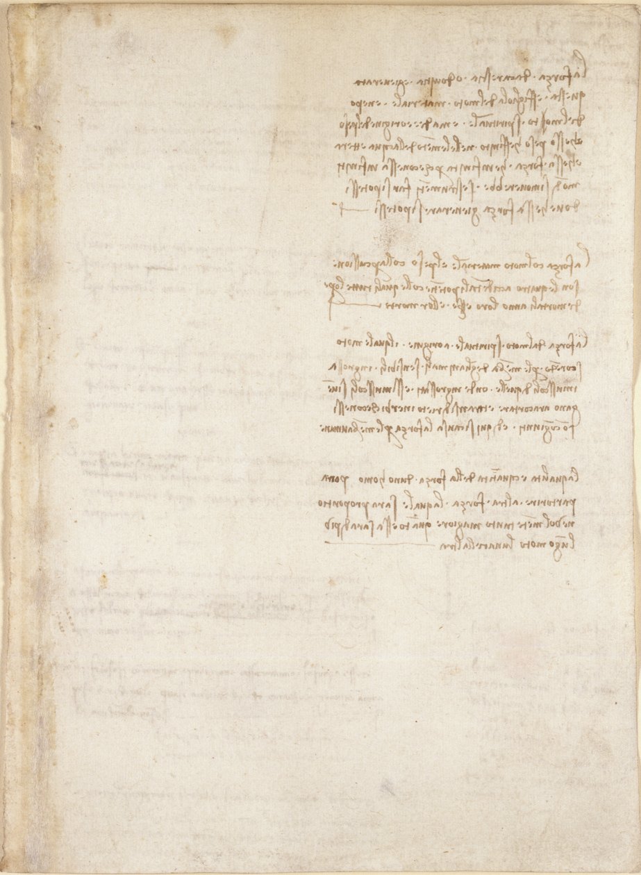 Arundel 263, f.151, Leonardo da Vincis noter fra 