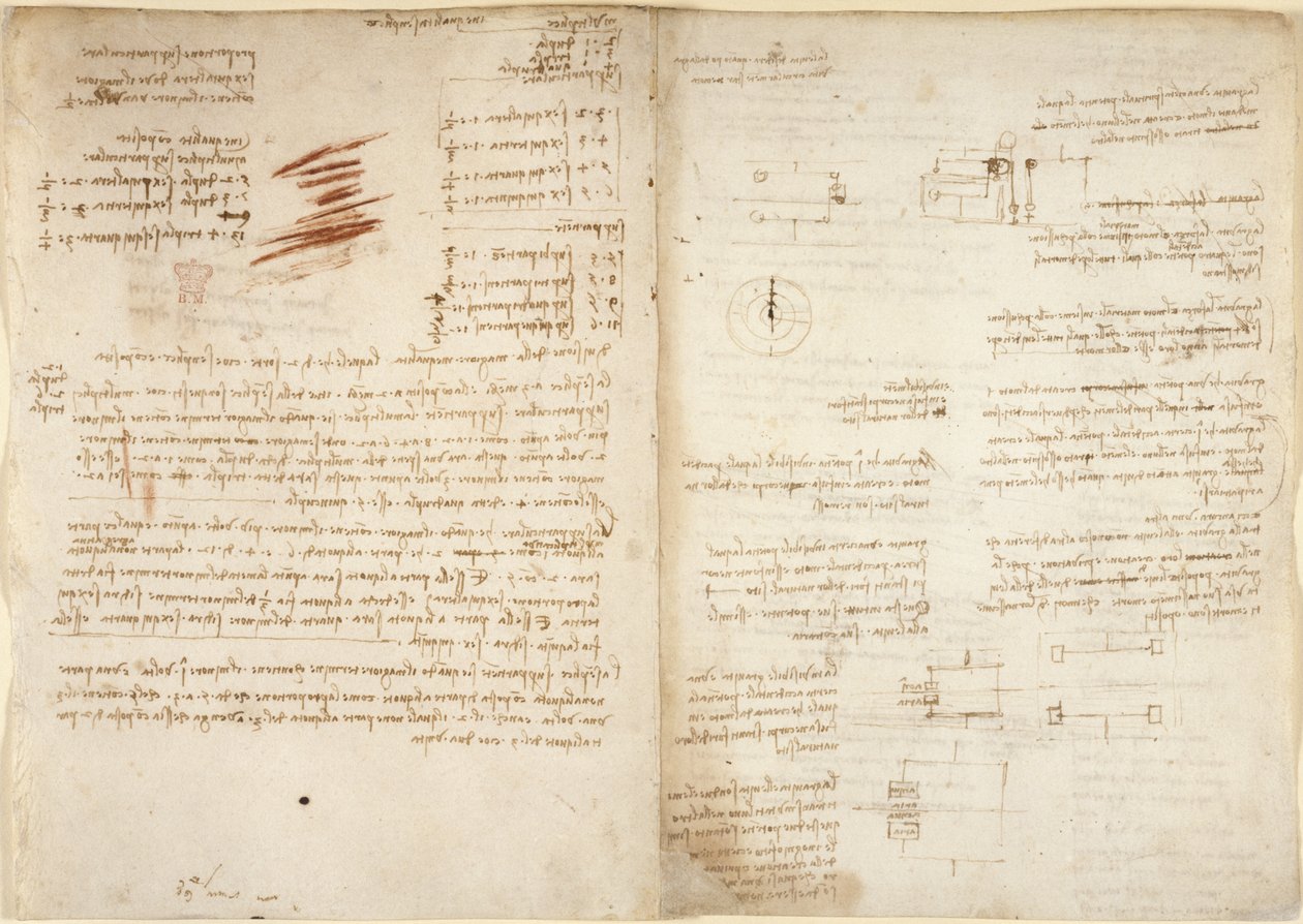 Arundel 263, f.38v, f.37 Noter om aritmetik, fra 