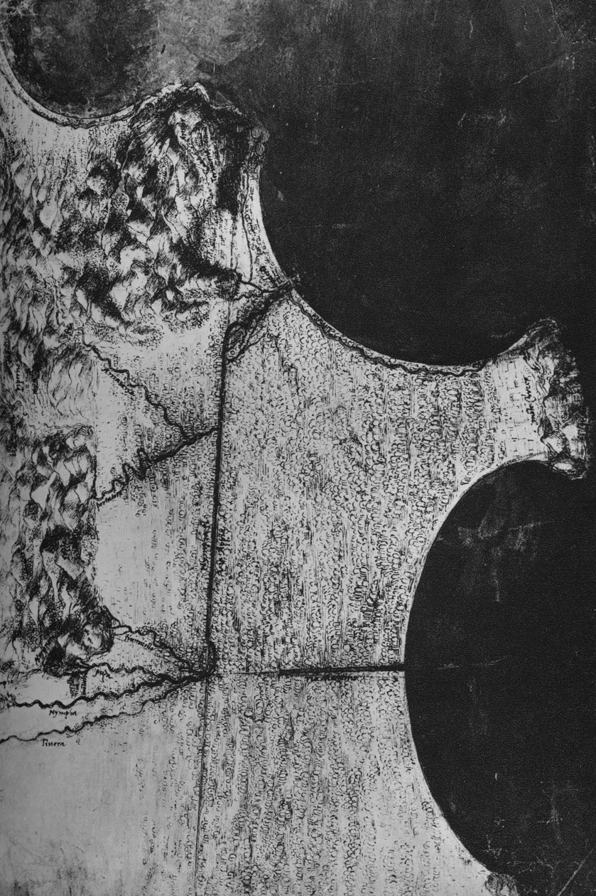 Fugleperspektiv af Italiens kyst, nord for Terracina, c1480 1945 af Leonardo da Vinci