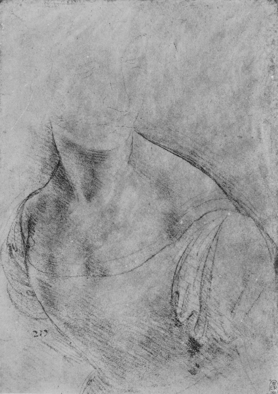 Buste af en kvinde vendt mod venstre, hovedet let angivet, c1480 1945 af Leonardo da Vinci