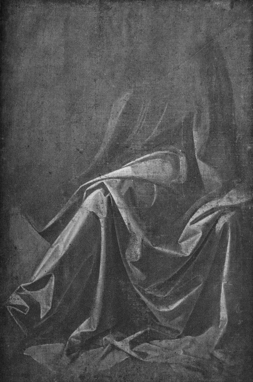Afstøbning af draperi for en siddende figur, c1475 1945 af Leonardo da Vinci