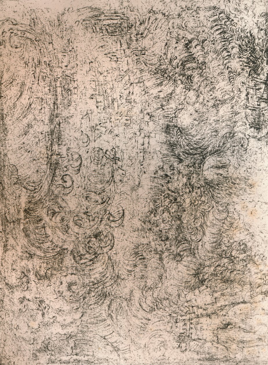 Trækulstegning, der repræsenterer en syndflod, fra Royal Library, Windsor Castle, 1883 af Leonardo da Vinci