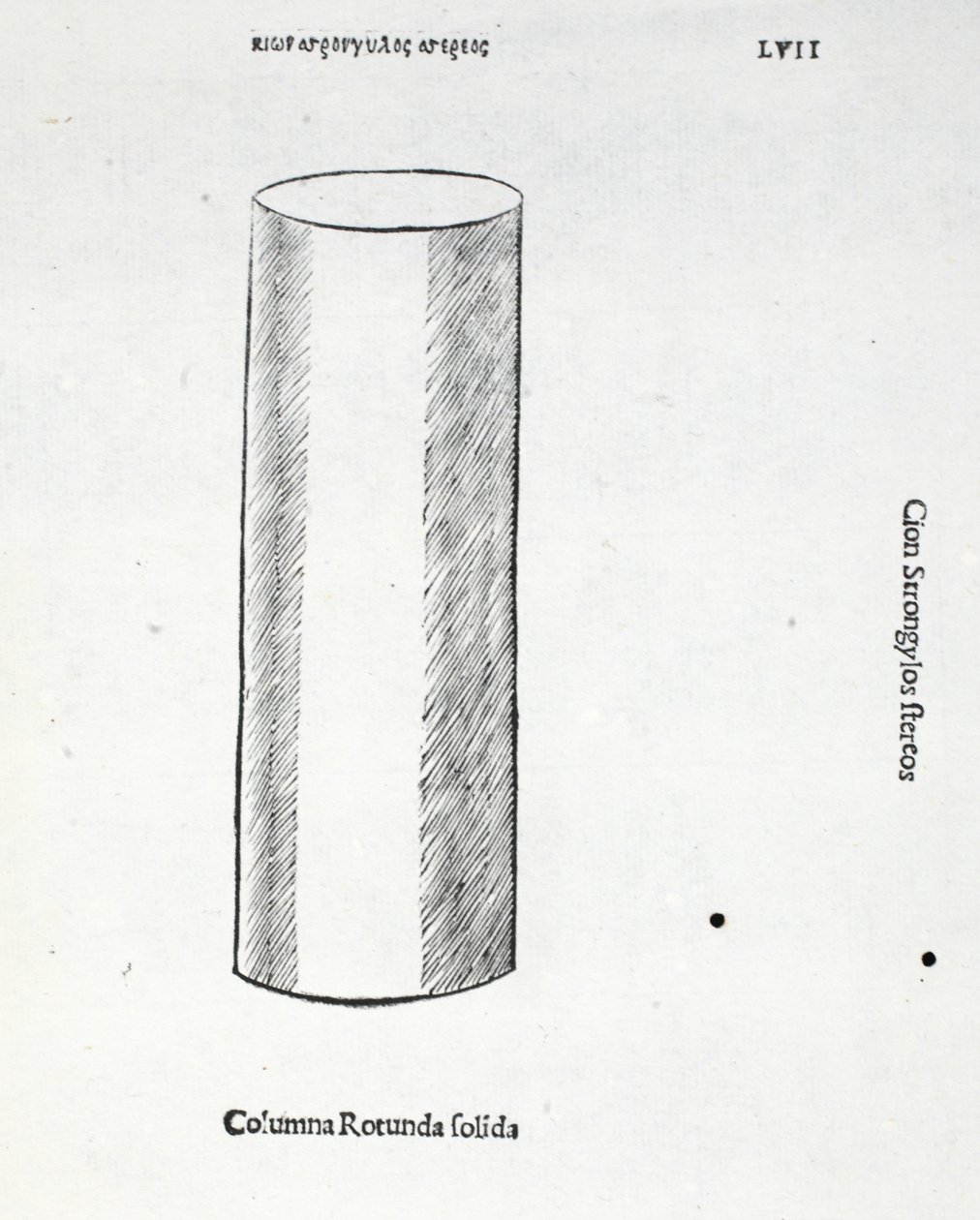 Columna rotunda solida, illustration fra "Divina Proportione" af Luca Pacioli (ca. 1445-1517), oprindeligt udgivet. Venedig, 1509 af Leonardo da Vinci