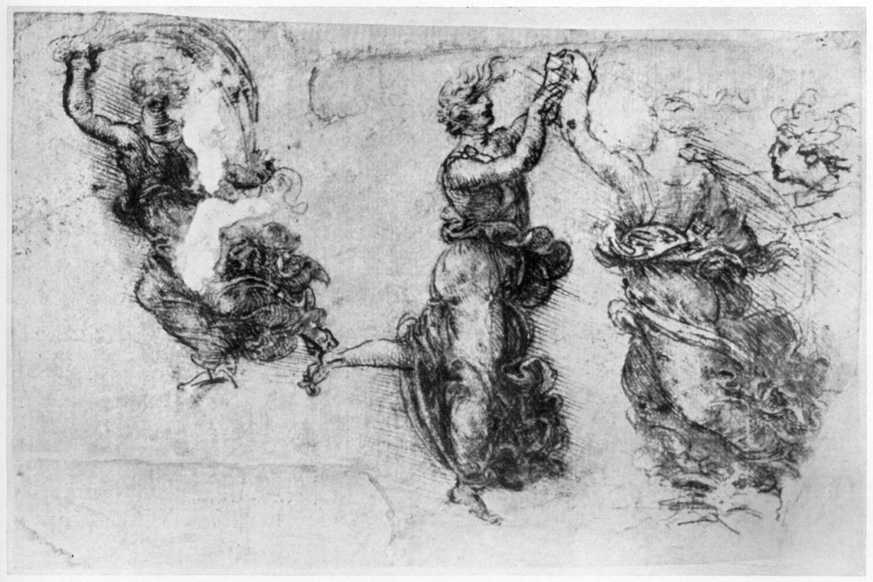 Dansende kvinder, slutningen af det 15. eller begyndelsen af det 16. århundrede 1954. af Leonardo da Vinci