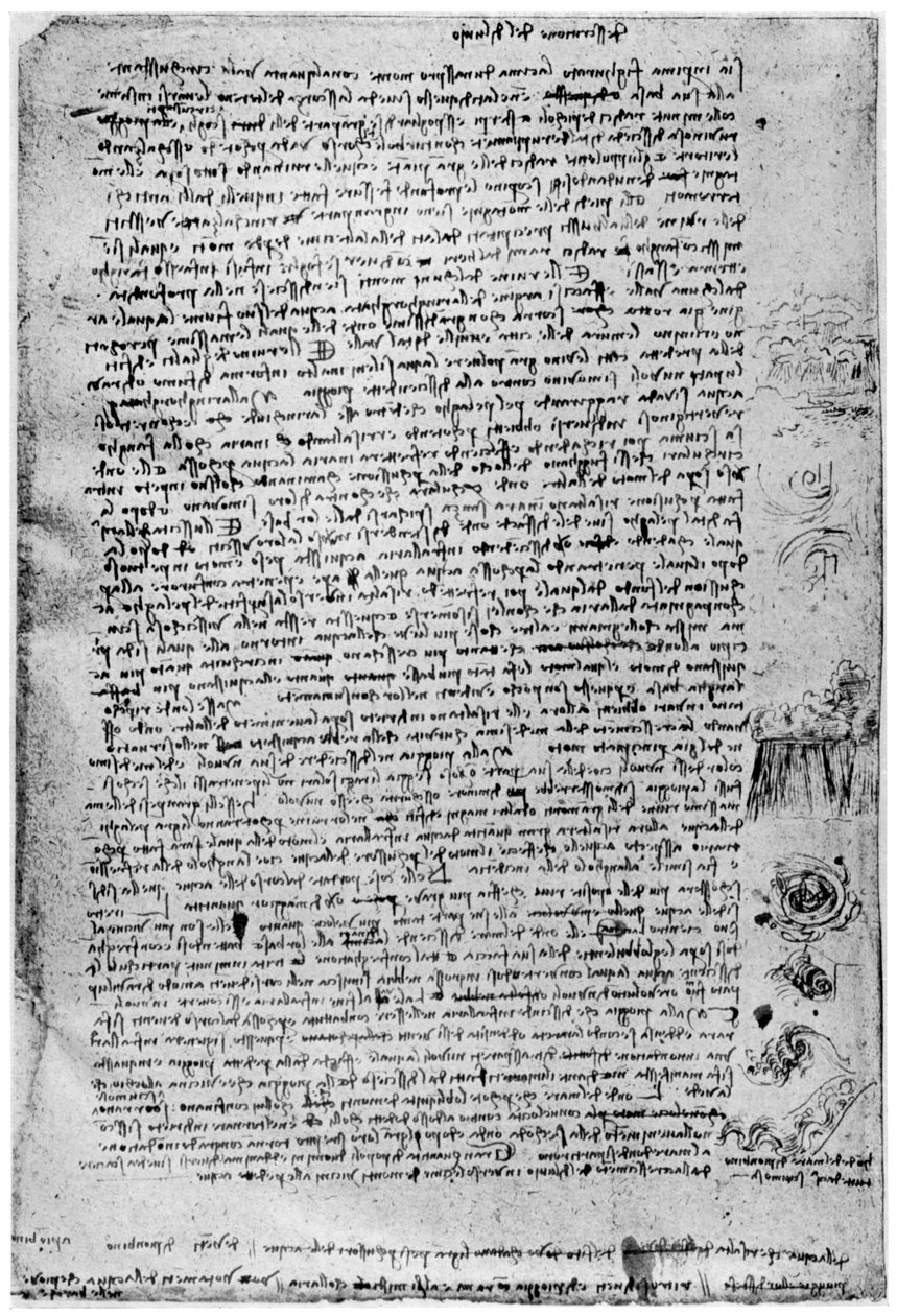 Beskrivelse af den store oversvømmelse, slutningen af det 15. århundrede eller begyndelsen af det 16. århundrede 1954 af Leonardo da Vinci