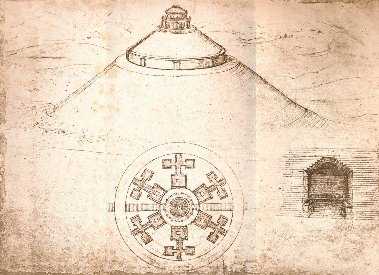 Design til et mausoleum, c1472-c1519 1883 af Leonardo da Vinci