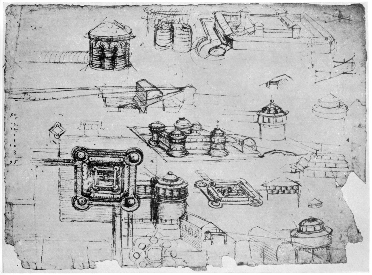 Design til en fæstning, 1500-1505 1954. af Leonardo da Vinci