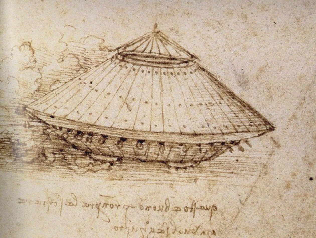 Tegning af en pansret kampvogn, ca 1485 af Leonardo da Vinci