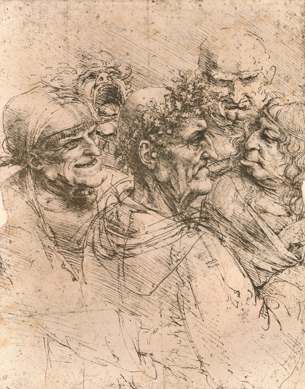 Tegning af karikaturer, c1472-c1519 1883 af Leonardo da Vinci