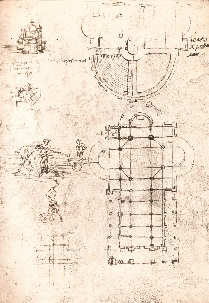 Tegning af kirker, c1472-c1519 1883 af Leonardo da Vinci