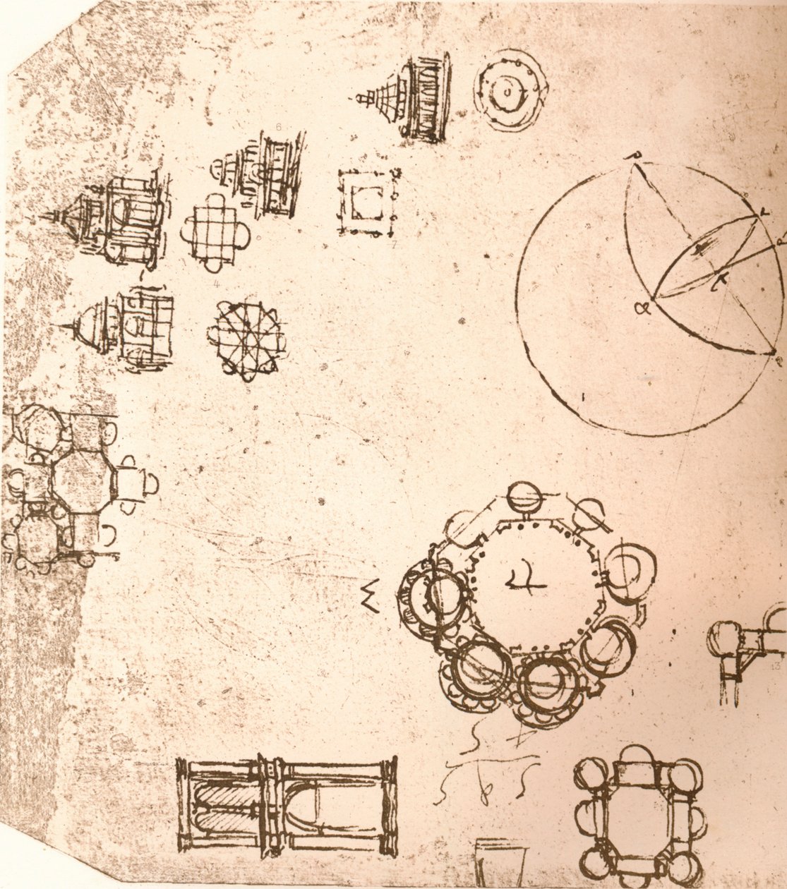 Tegning af kirkelig arkitektur, c1472-c1519 1883 af Leonardo da Vinci