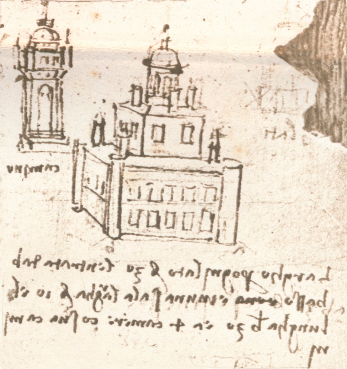 Tegning af projekter til slotte og villaer, c1472-c1519 1883 af Leonardo da Vinci