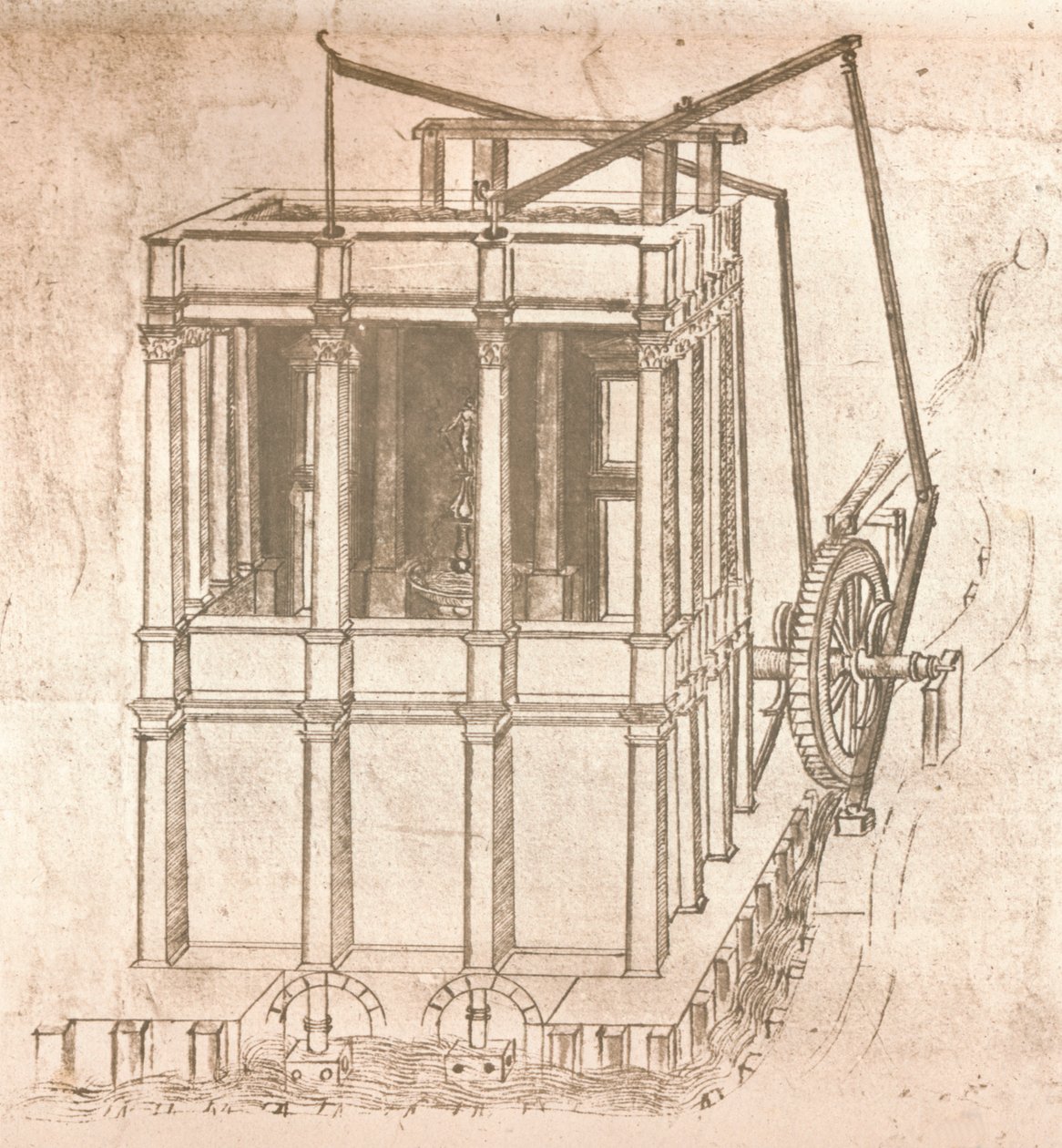 Tegning af projekter til slotte og villaer, c1472-c1519 1883 af Leonardo da Vinci