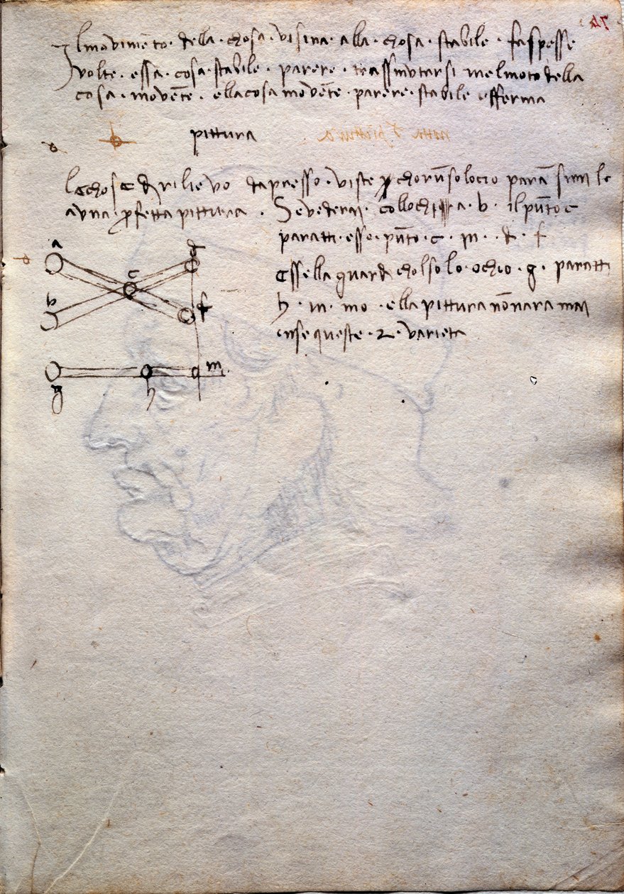 Uddrag fra maleribogen, fra Codex Trivulzianus af Leonardo da Vinci