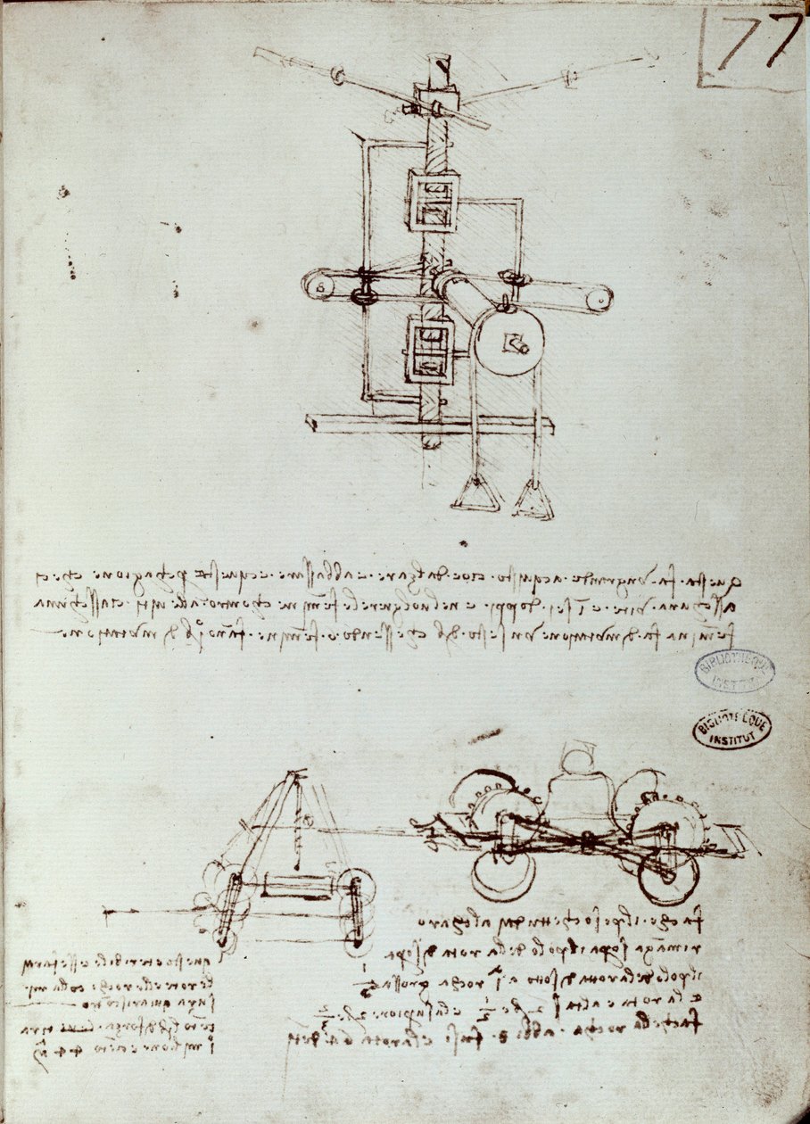 Flyvende maskine tegning. Manuskript af Leonard De Vinci (Leonardo da Vinci af Leonardo da Vinci