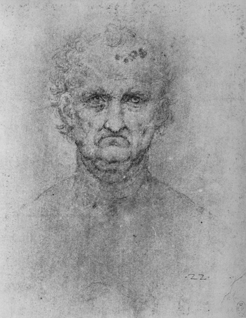 Full Face of an Old Man, c1480 1945 af Leonardo da Vinci