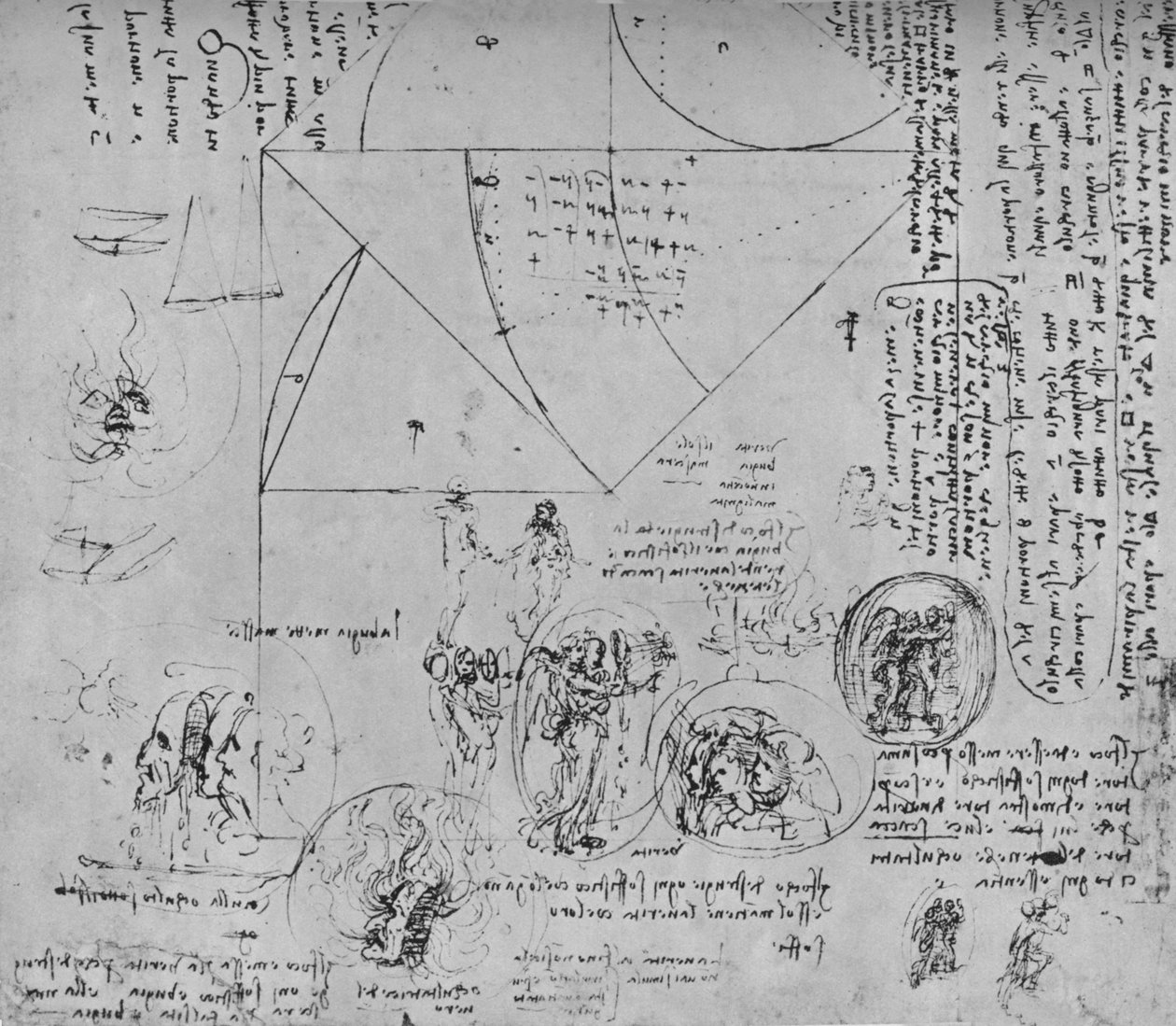 Geometriske figurer og design til allegoriske fremstillinger, c1480 1945 af Leonardo da Vinci