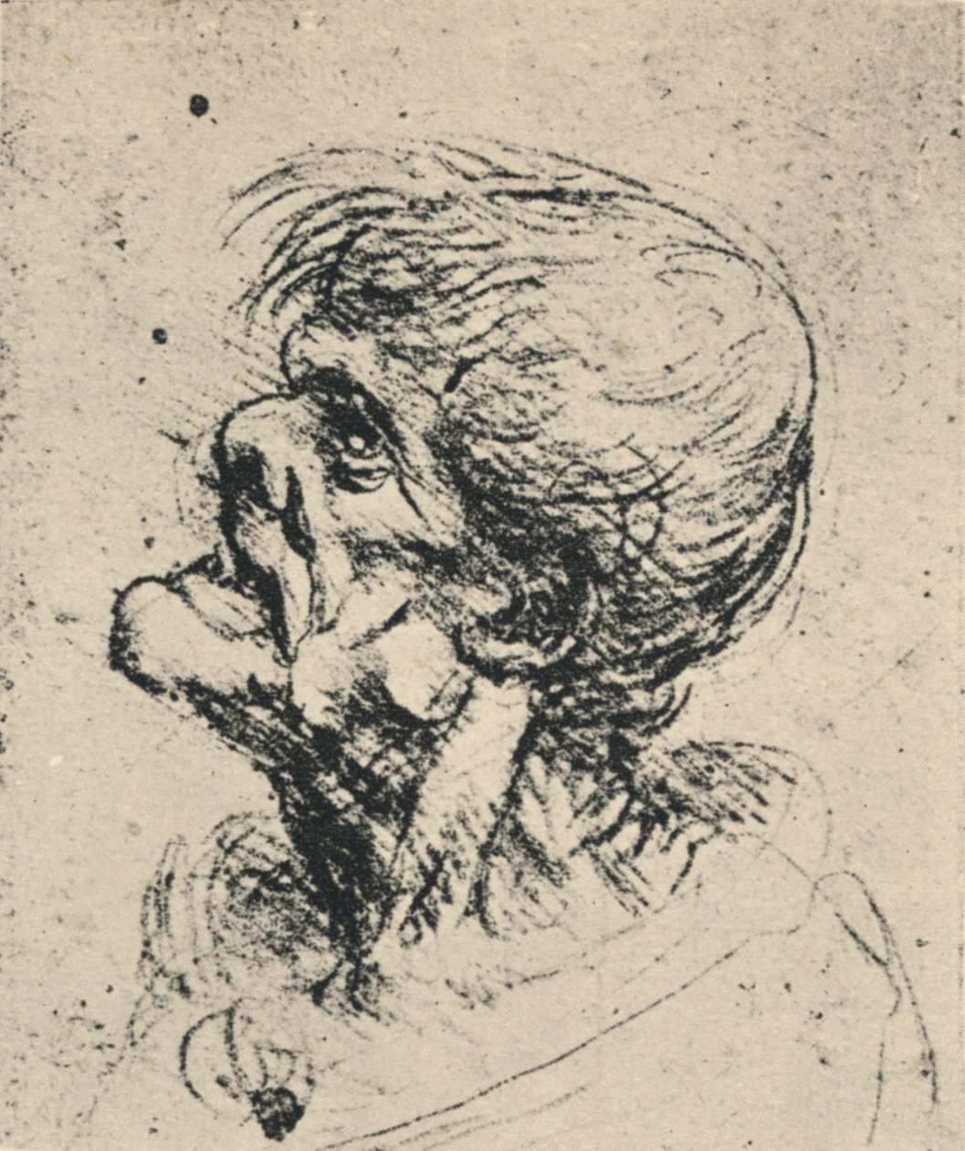 Grotesk profil til venstre, c1480 1945 af Leonardo da Vinci