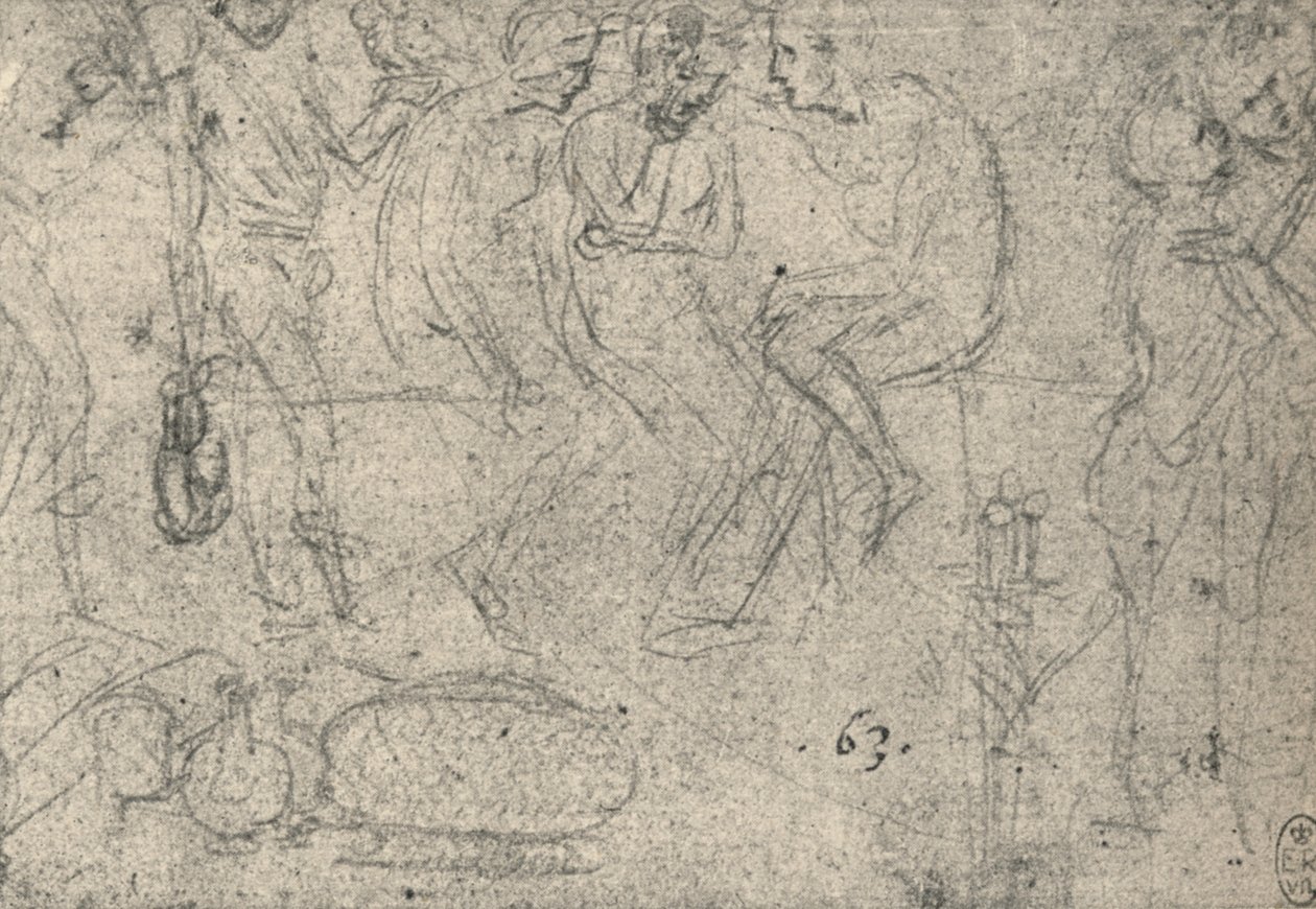 Gruppe af figurer i samtale, c1480 1945 af Leonardo da Vinci