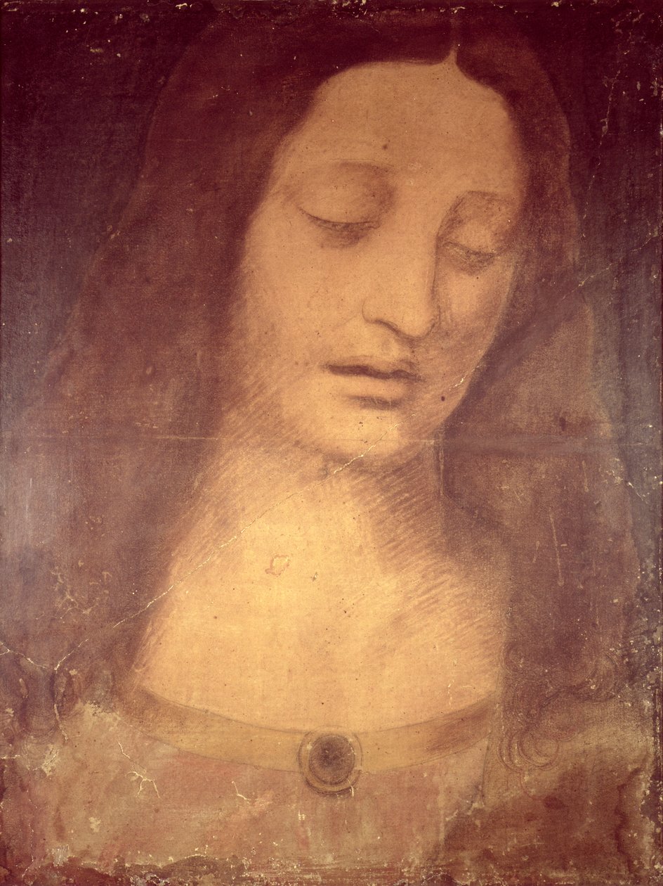 Kristi hoved (blyant og vask) af Leonardo da Vinci