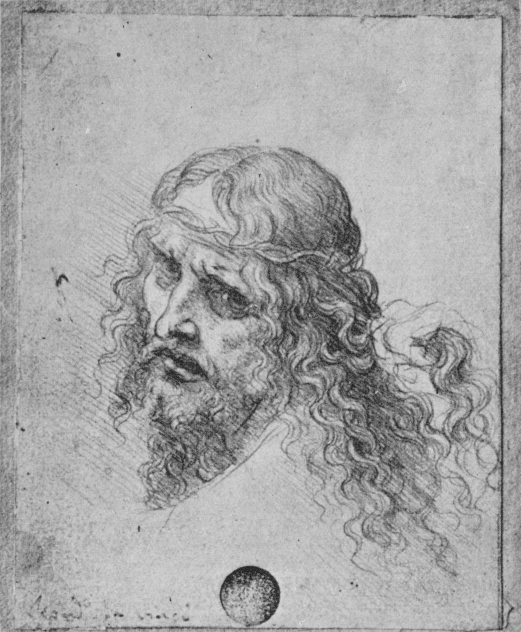 Kristi hoved, c1480 1945 af Leonardo da Vinci