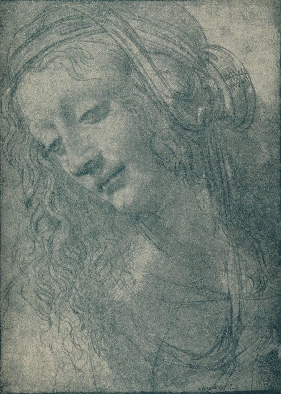 Head of a Virgin, c1400-tallet, 1932 af Leonardo da Vinci
