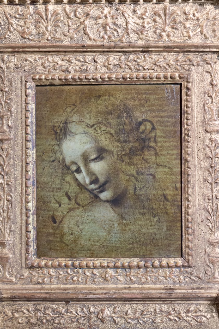 Hoved af en kvinde, kaldet "la scapigliata", ca. 1492-1501 (olie på panel) af Leonardo da Vinci
