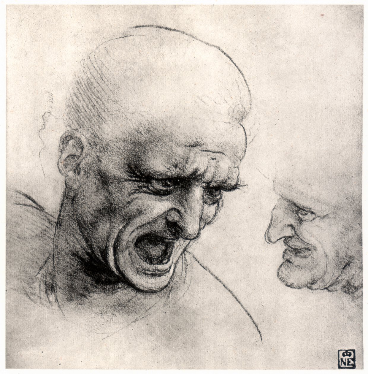 Warriors Heads, 1503-1505 af Leonardo da Vinci