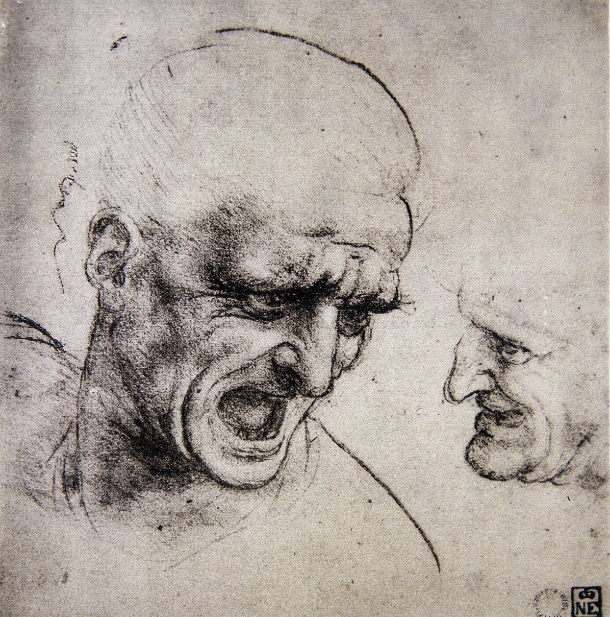 Leonardo da Vinci (Leonardo da Vinci) (1452 - 1519): Studie til slaget ved Anghiari (Imagine) af Leonardo da Vinci