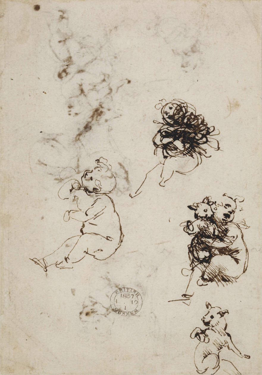 Leonardo da Vinci, objekt 1857.0110.1 - bagside (British Museum) af Leonardo da Vinci
