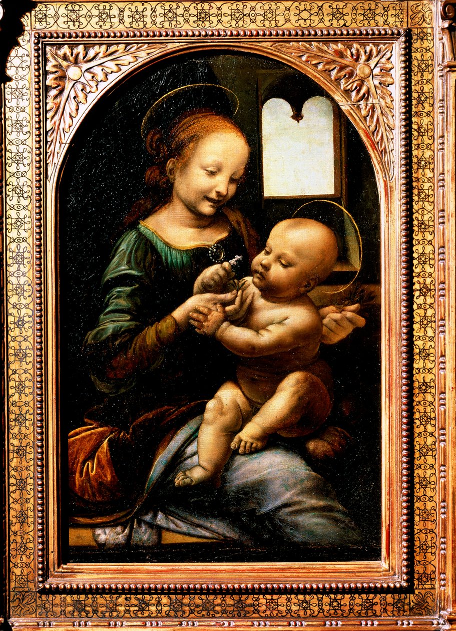 Madonna med en blomst, Madonna Benois, 1478. af Leonardo da Vinci