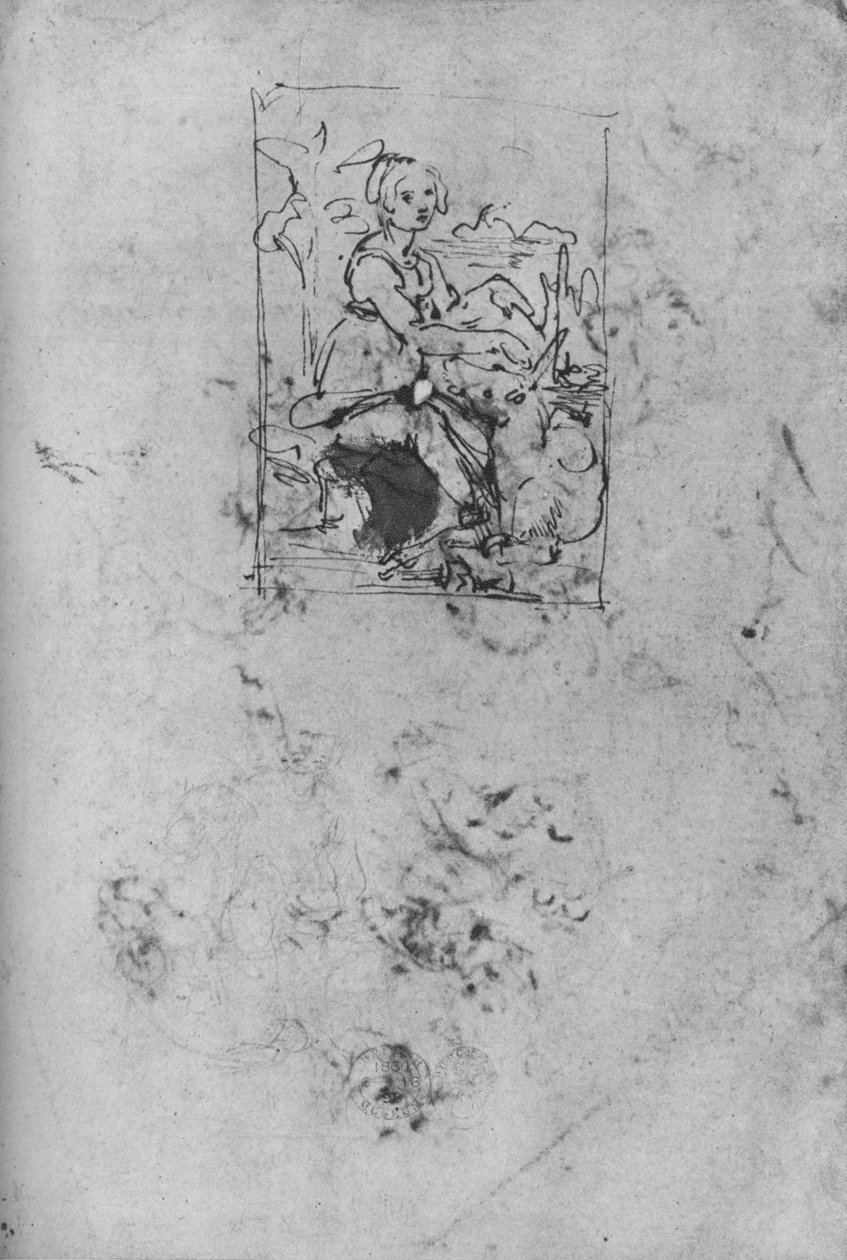 Jomfru med en enhjørning, c1478-1480 1945 af Leonardo da Vinci