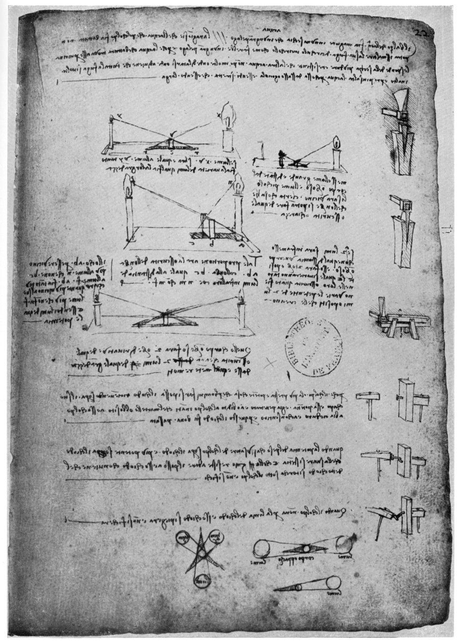 Optiske studier, slutningen af det 15. eller begyndelsen af det 16. århundrede 1954. af Leonardo da Vinci