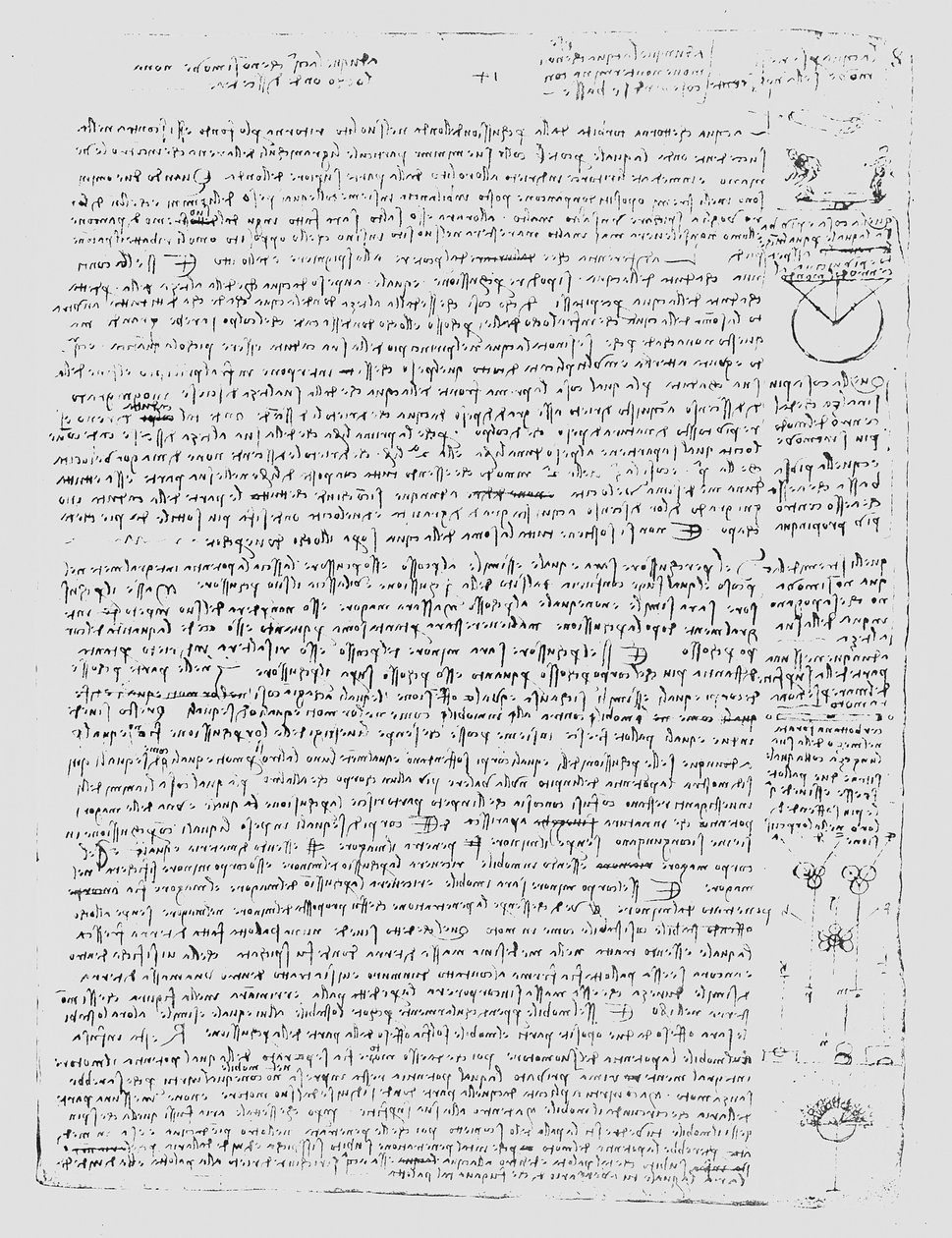 Side fra Codex Leicester, 1508-12 af Leonardo da Vinci