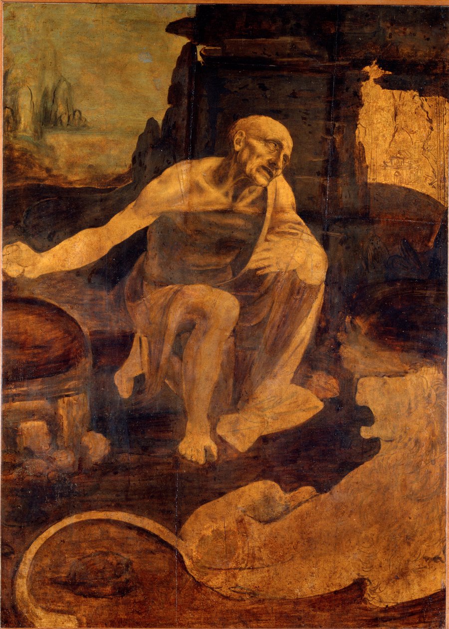 Sankt Hieronymus, ca. 1480 (olie på træ) af Leonardo da Vinci