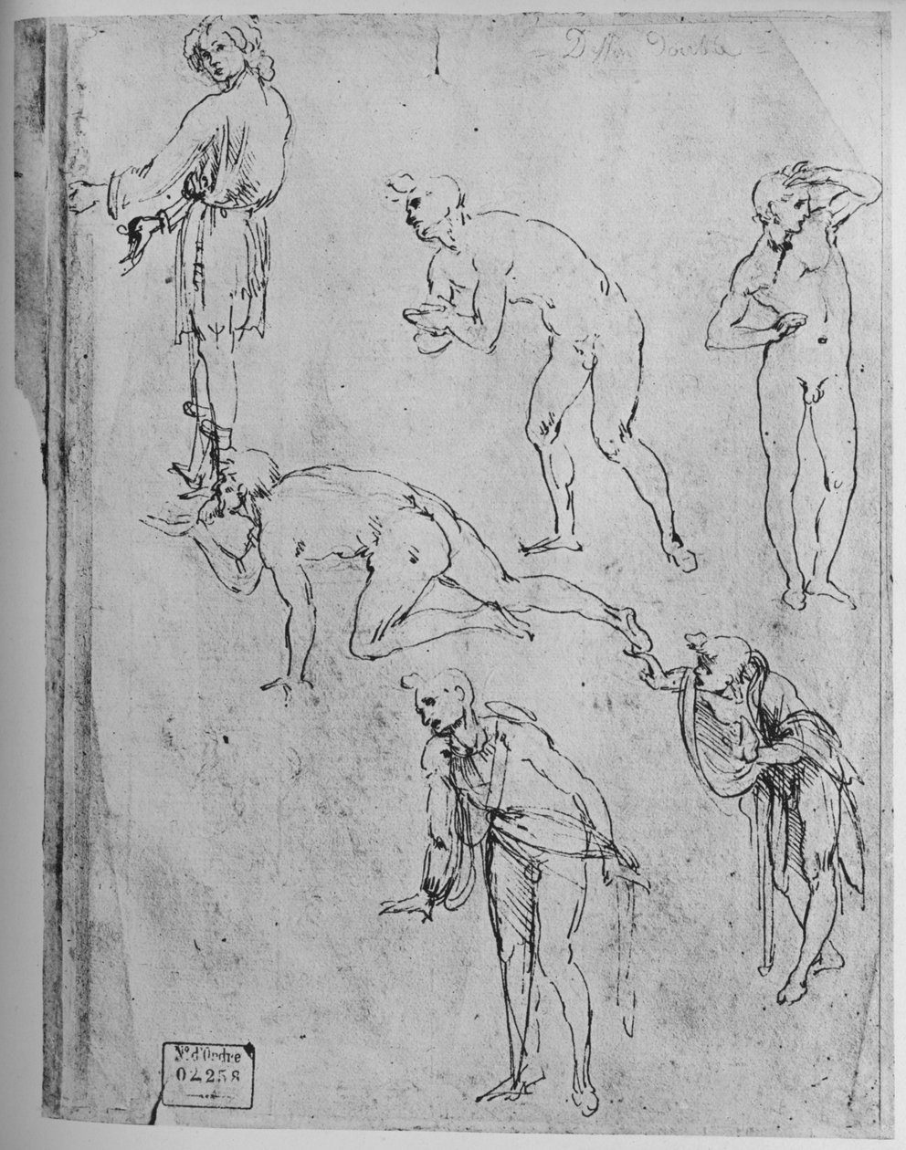 Seks studier af figurer, 1481-1483 1945 af Leonardo da Vinci