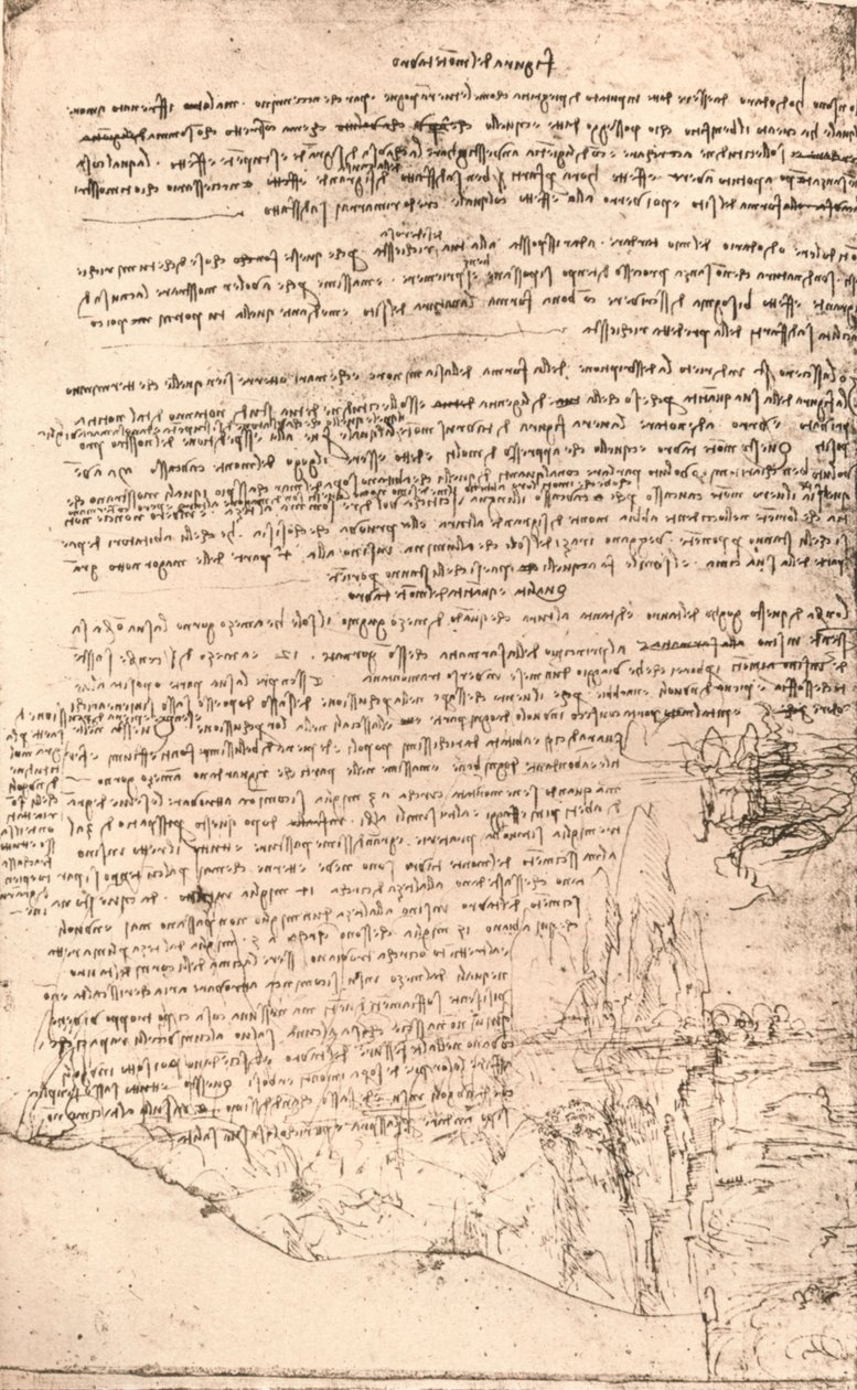 Skitse af armenske bjerge, c1472-c1519 1883 af Leonardo da Vinci