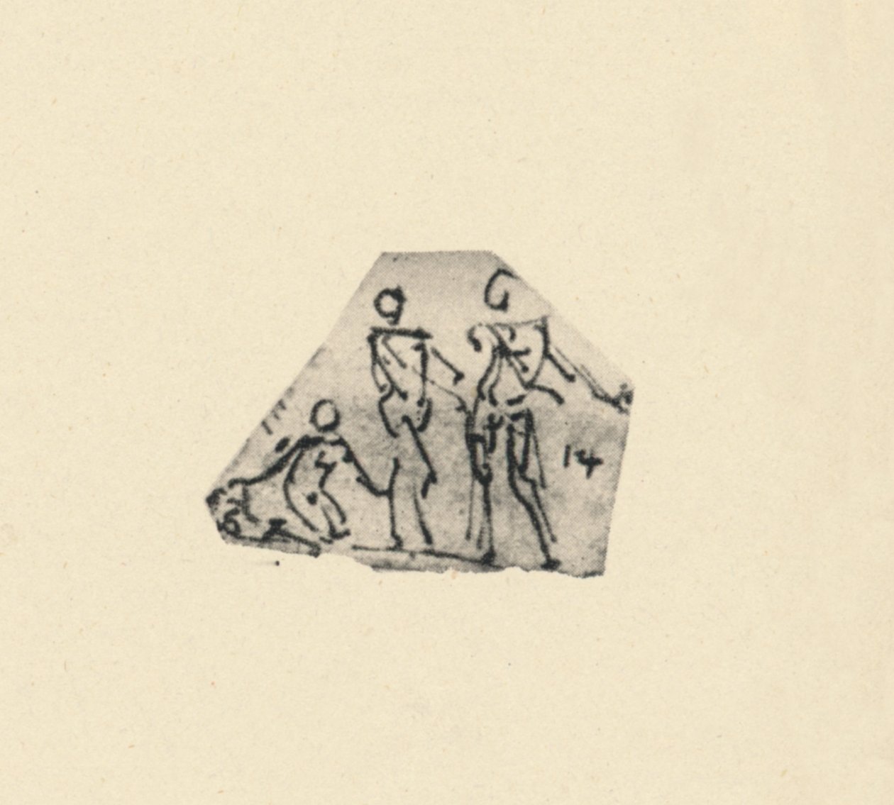 Skitse af tre figurer, c1480 1945 af Leonardo da Vinci