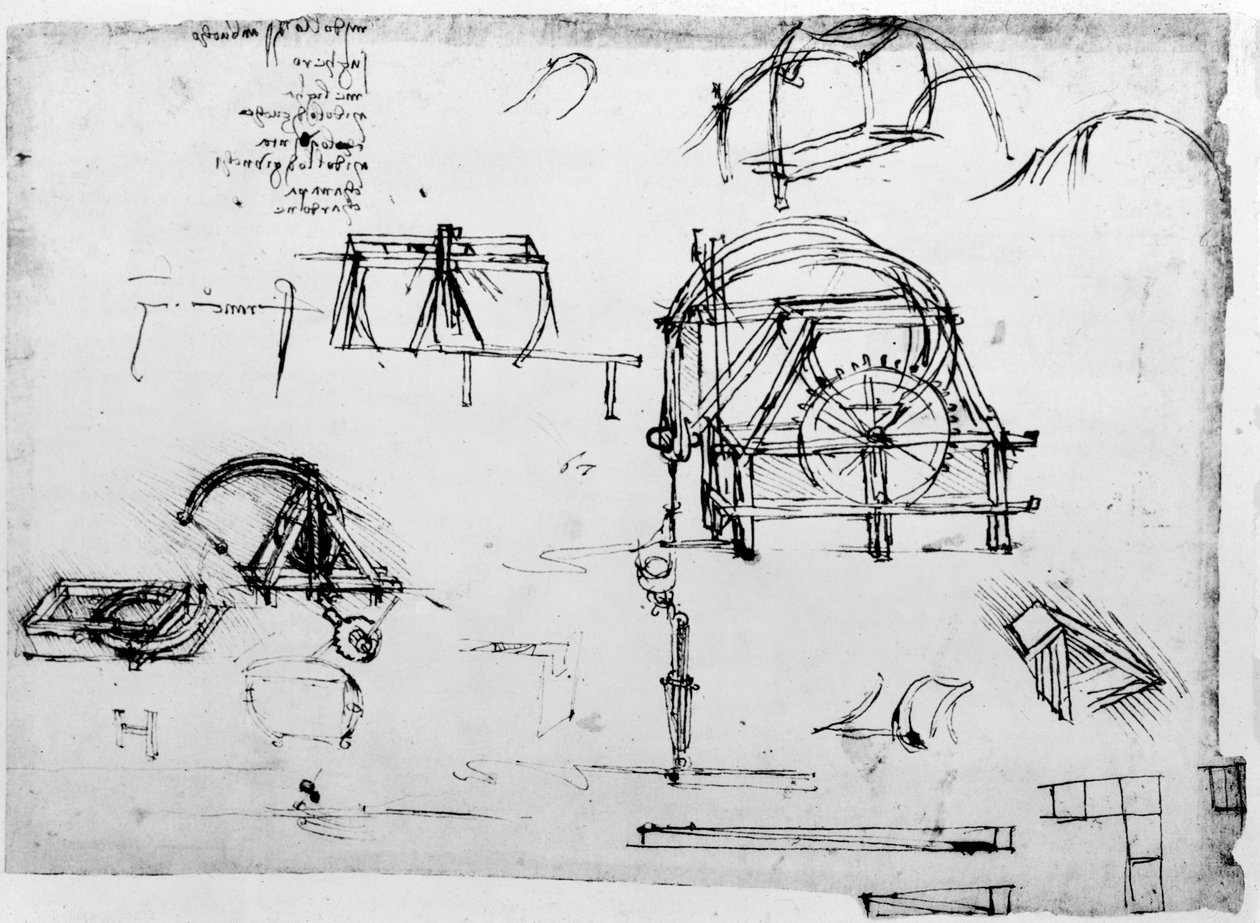 Skitse af en evigheds-enhed designet af Leonardo da Vinci, c1472-1519 af Leonardo da Vinci