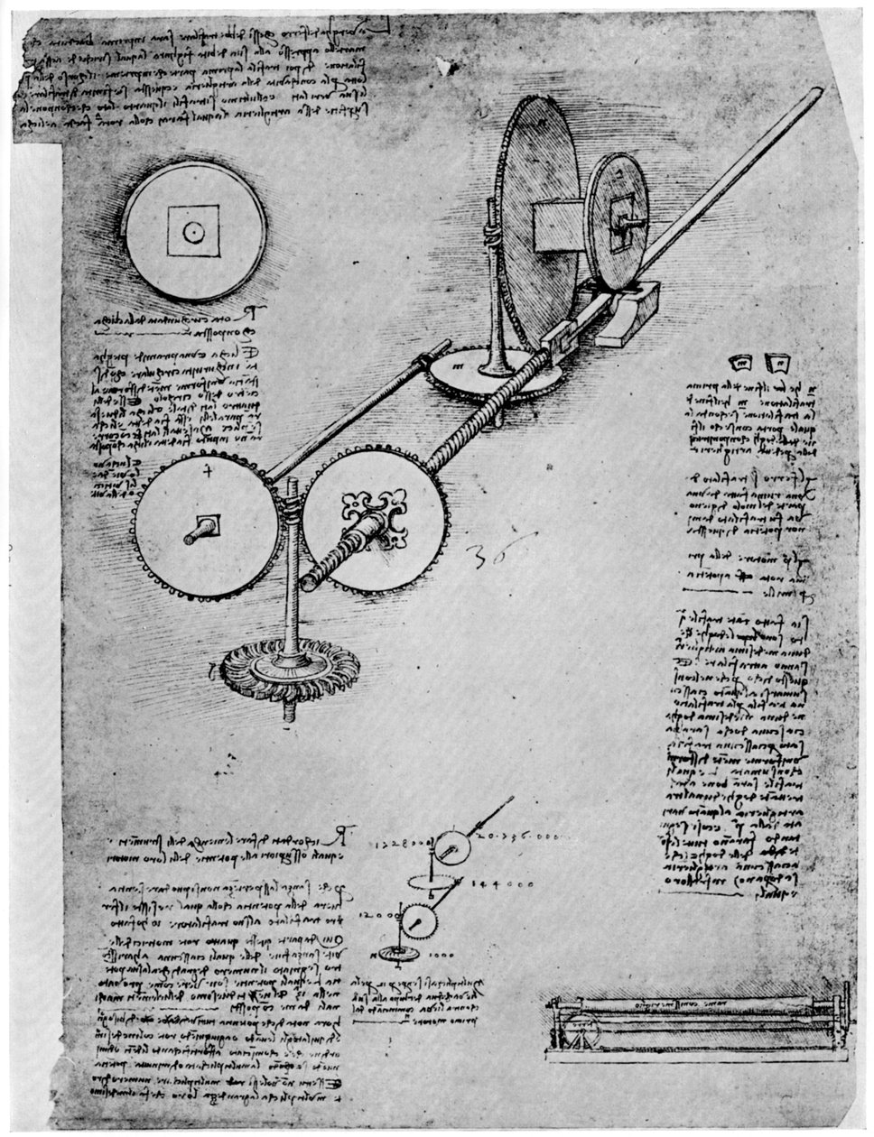 Skitse af et valseværk, c1500-1510 1954 af Leonardo da Vinci