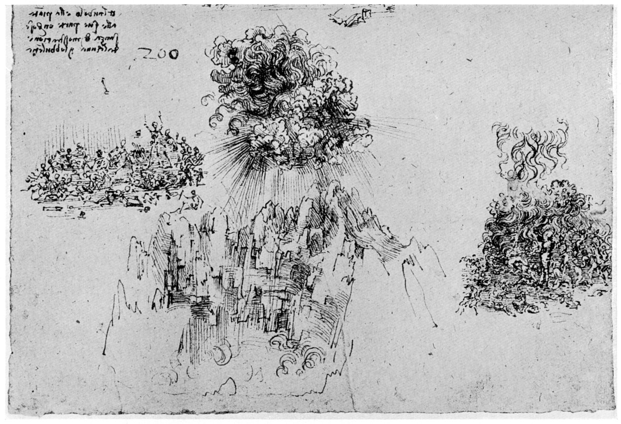 Skitse af den sidste dom, slutningen af det 15. eller begyndelsen af det 16. århundrede 1954 af Leonardo da Vinci