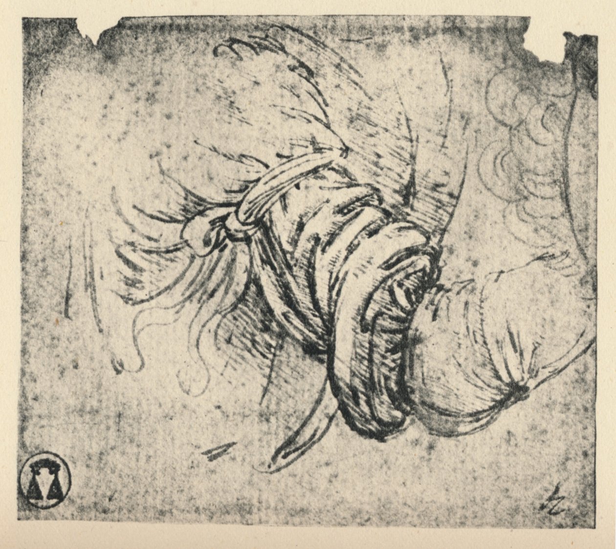 Ærmestudie til Bebudelsen, 1470-1473 1945 af Leonardo da Vinci