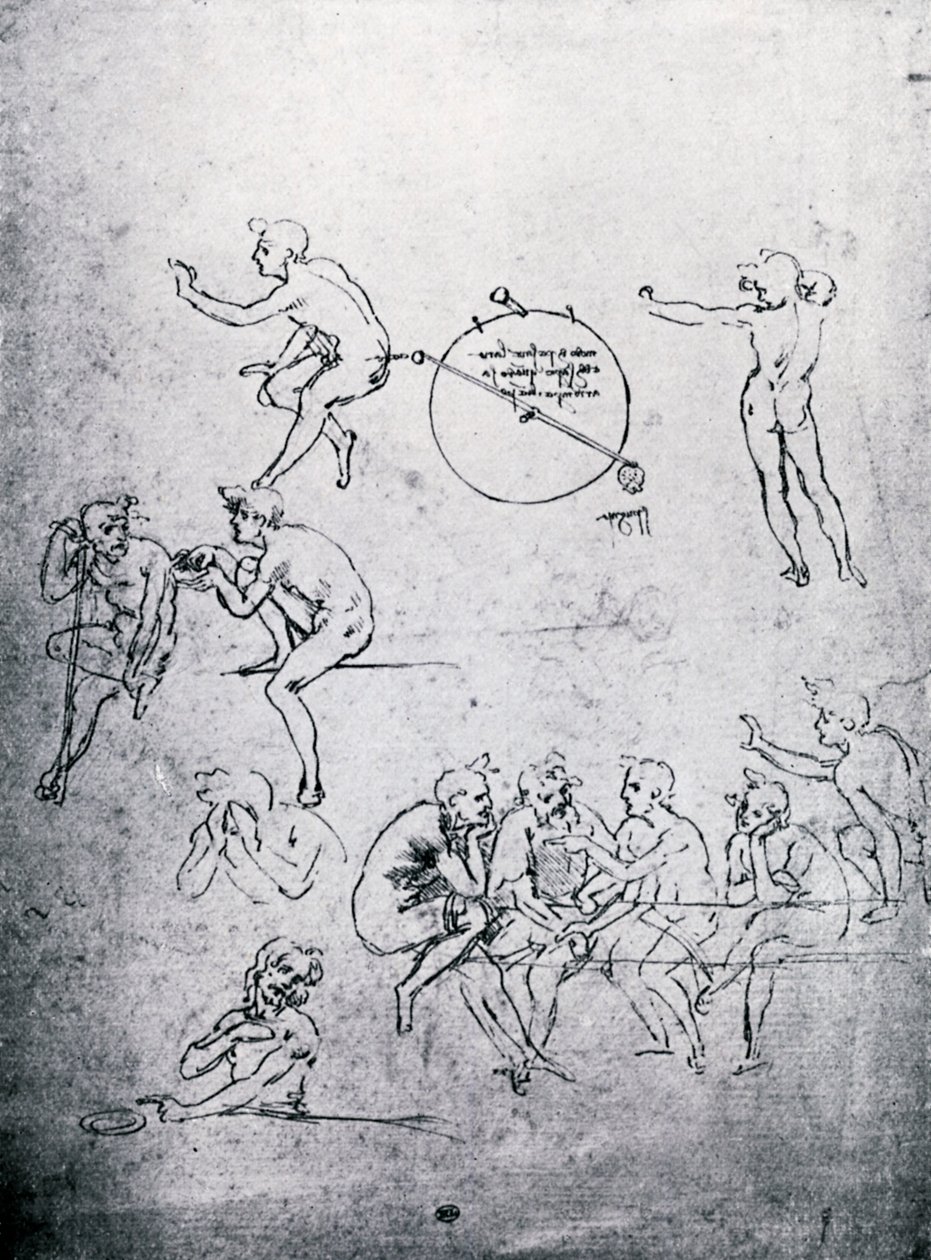 Studier til Magiernes tilbedelse og den sidste nadver, 1400-tallet 1930. af Leonardo da Vinci