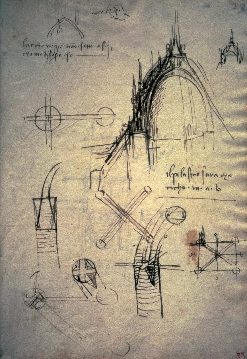 Studier til katedralens lanterne, Codex Trivulzianus af Leonardo da Vinci