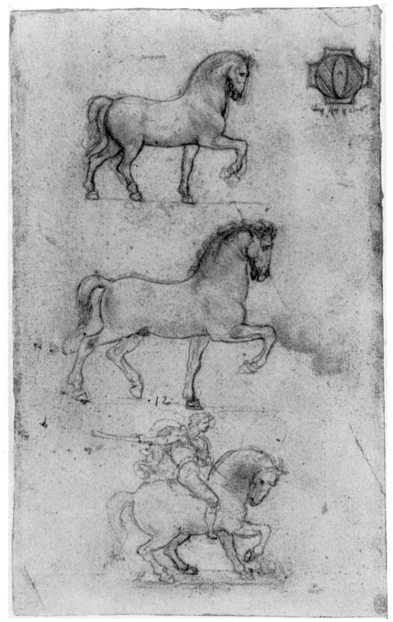Studier til Trivulzio-monumentet, c1508 1954. af Leonardo da Vinci
