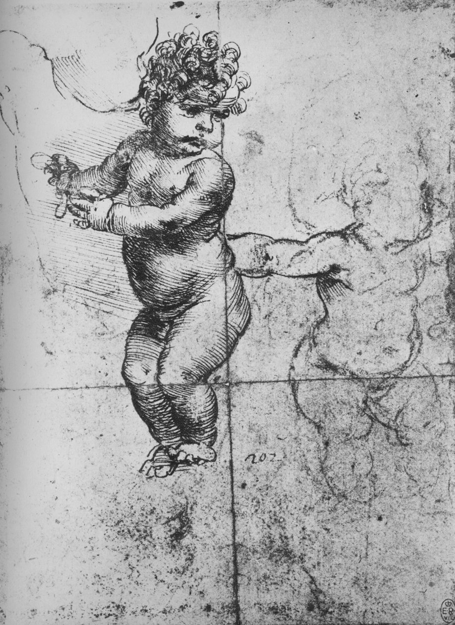 Studier af spædbørn, c1480 1945 af Leonardo da Vinci