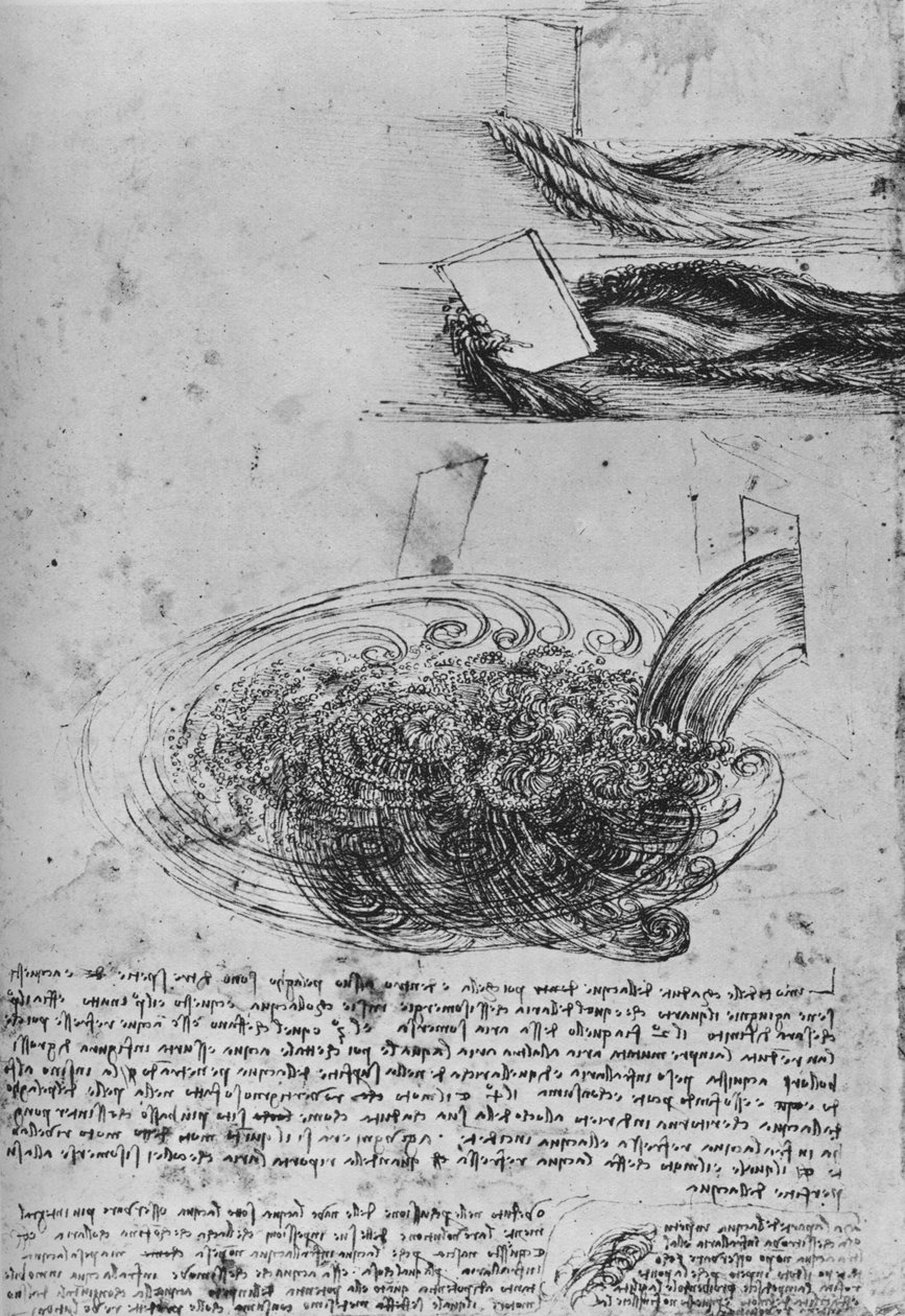 Studier af vandformationer, c1480 1945 af Leonardo da Vinci