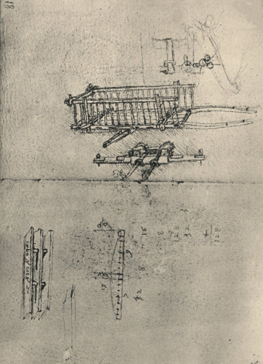 Studier af en vogn, etc., c1480 1945 af Leonardo da Vinci
