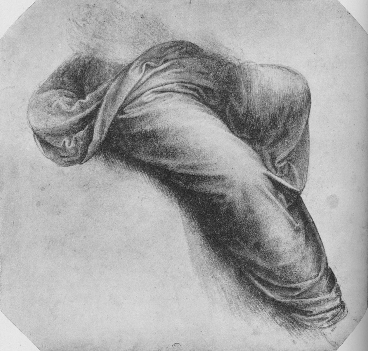 Studier af draperiet af en figur, der sidder til højre, c1480 1945 af Leonardo da Vinci
