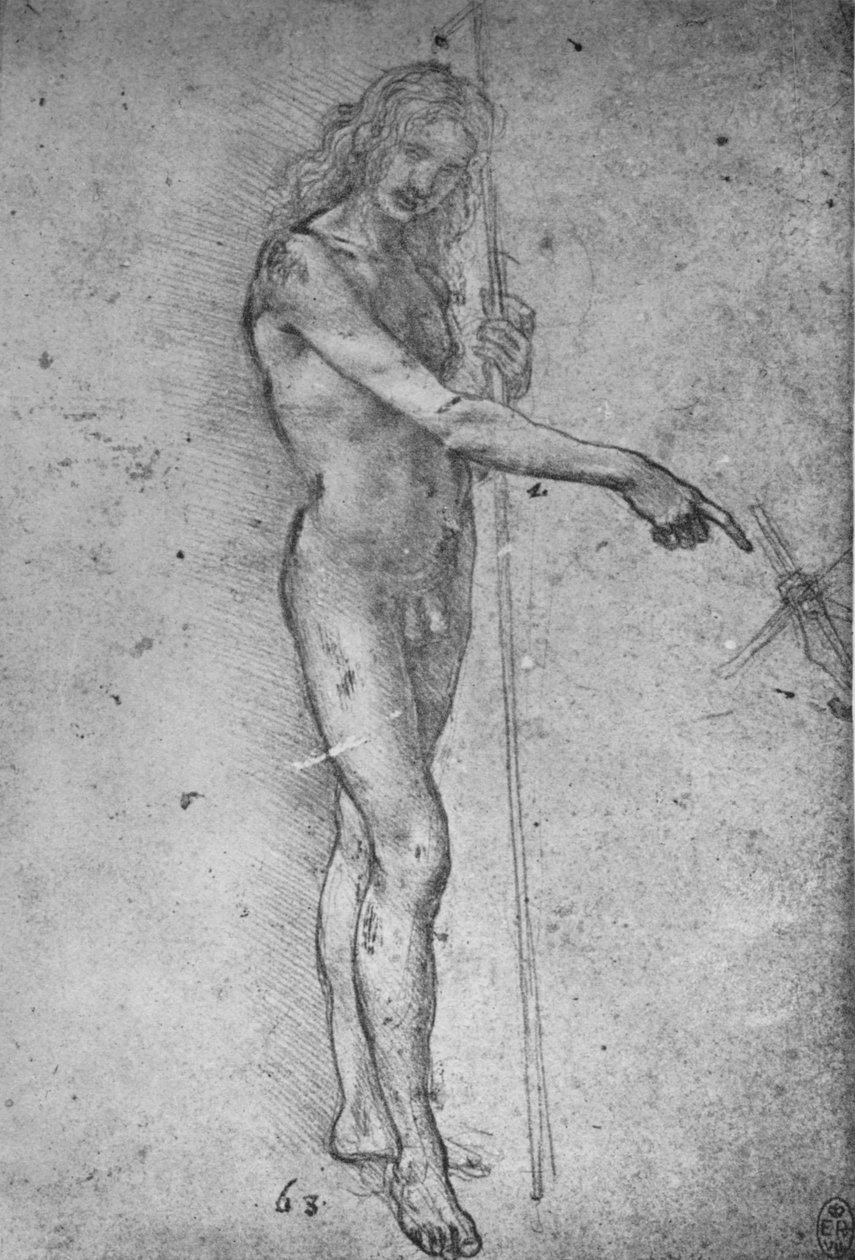 Study for a Youthful St. John the Baptist, c1480 1945 af Leonardo da Vinci